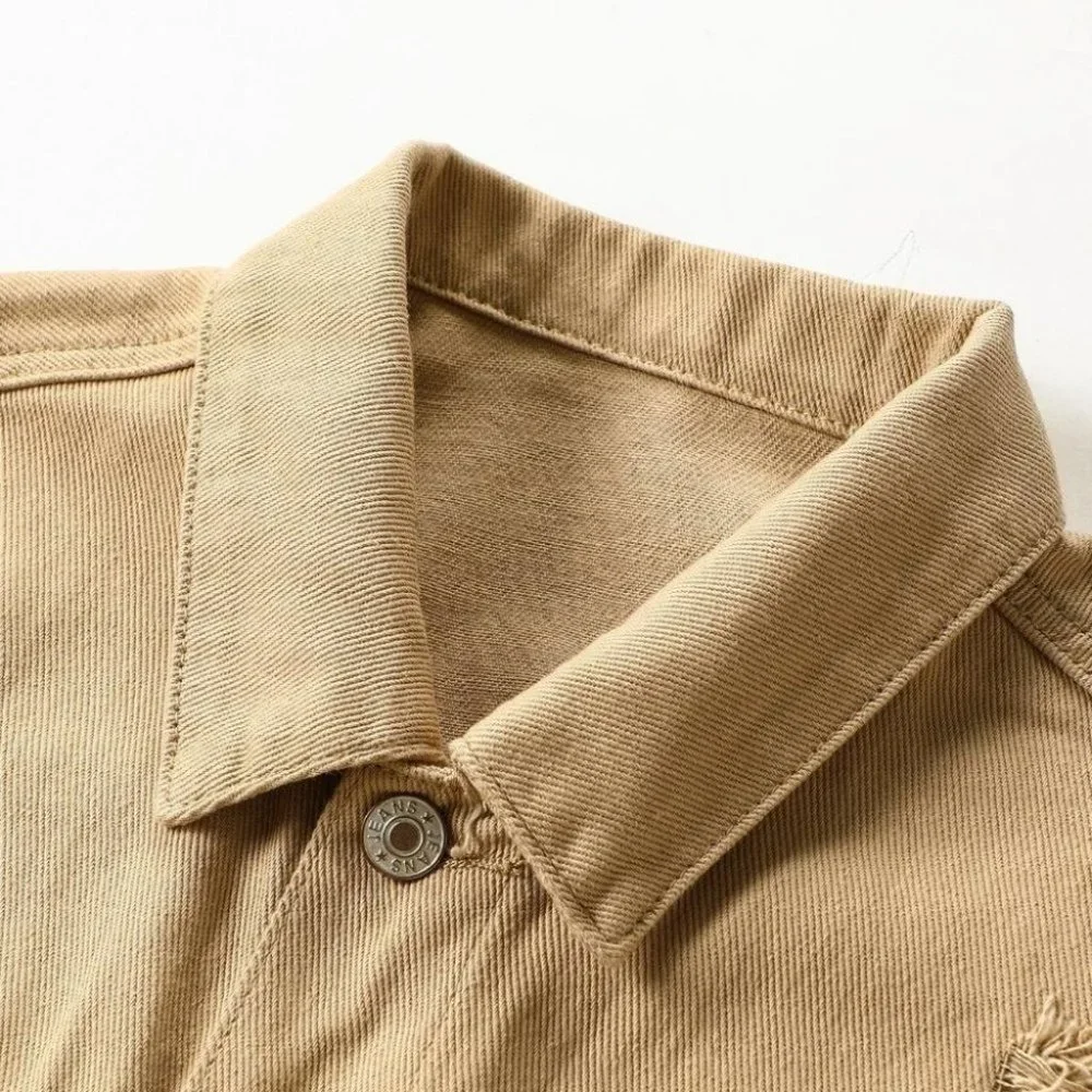 Tan Mens Denim Jacket - Picture 3 of 5